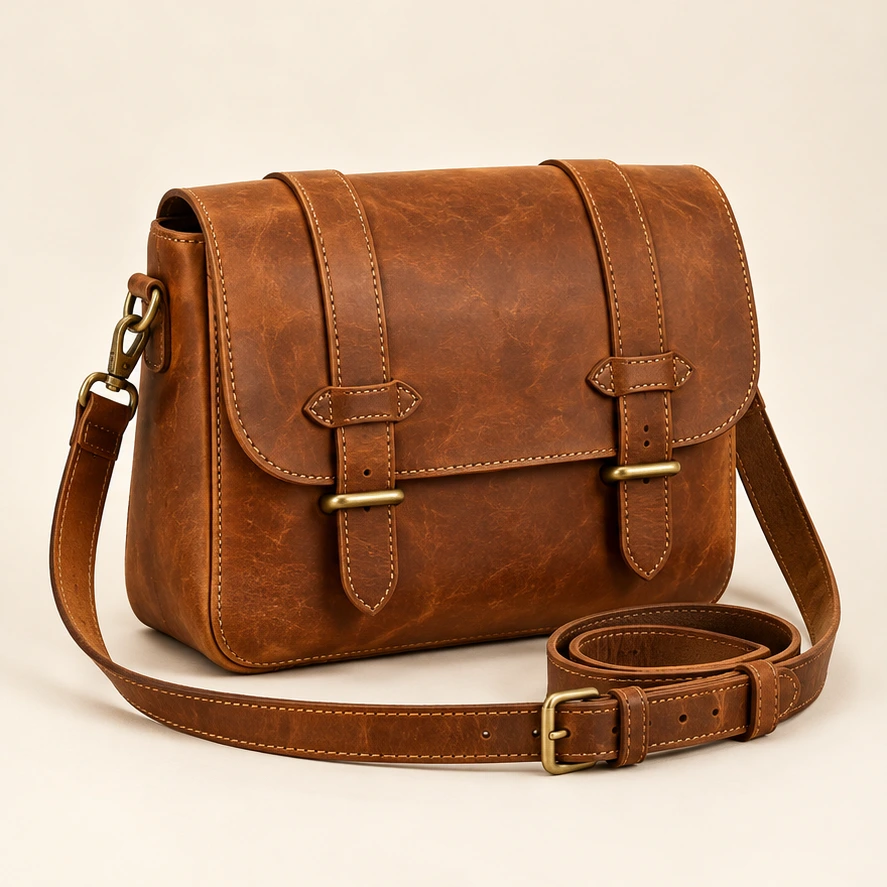 Mesa Double-Strap Saddle in Saddle Brown