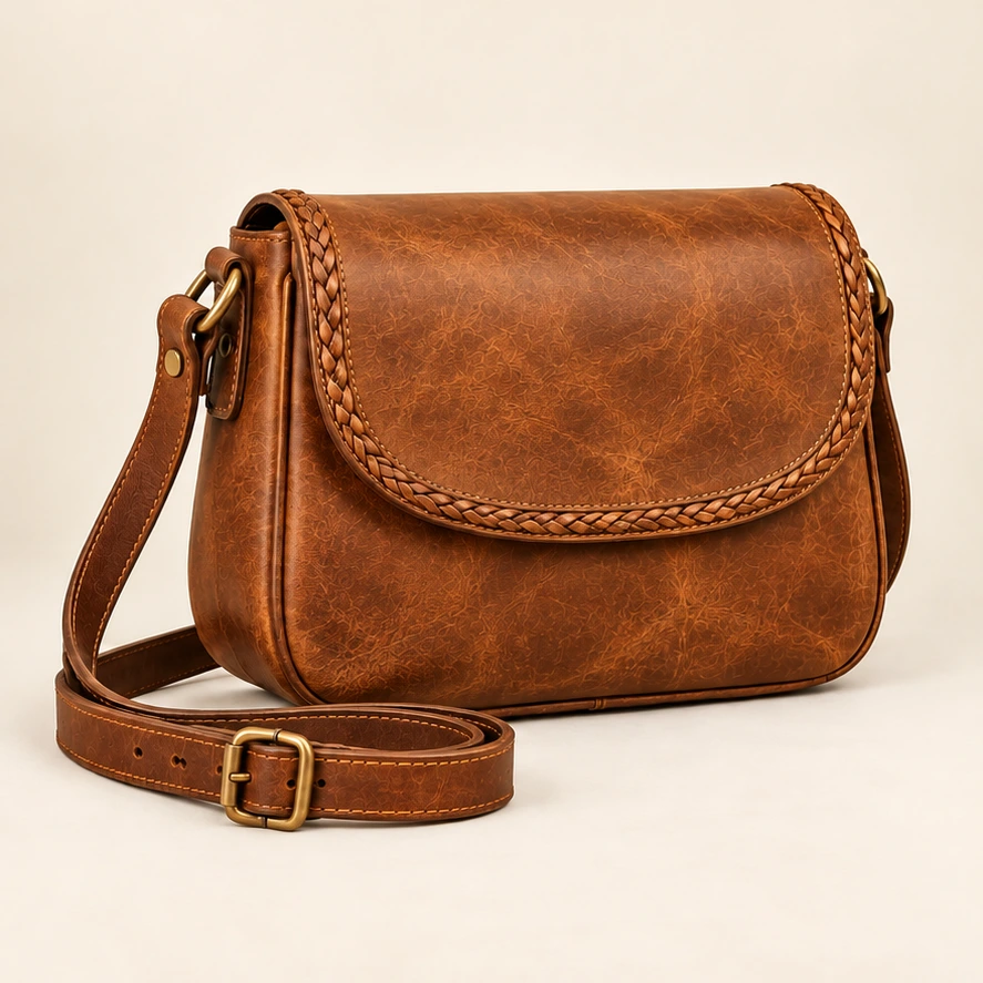 Sierra Braided Saddle in Tobacco